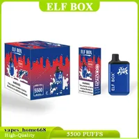 Box elfo doloda originale 5500 sbuffi VAPE usa e getta e sigaretta con batteria ricarica da 650 mAh 13 ml POD prefettita 0%2%3%5%Autentico pacchetto all'ingrosso più nuovo