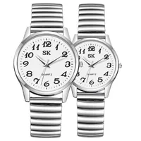 Wristwatches Fashion Men Women Wristwatch Couple Flexible Stretch Band Quartz Watches Man And Ladies Clock Gift