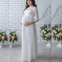 Vestidos de maternidad Crochet Lace Photography Props Dresses Maternity Photo Shoot Dress Degrowrening Women Long Dress R230222