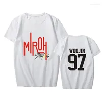 여자 T 셔츠 Kpop 길 잃은 어린이 셔츠 셔츠 길 Straykids Minho Jisung Woojin Changbin Felix Korean Streetwear Hip Hop Short Sleeve Cotton T-Shirt