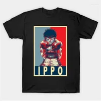 남자 T 셔츠 Hajime No Ippo 셔츠 복서 복서 Makunouchi 싸움 복싱 탑 티 애니메이션면 Tshirt 패션 스트리트웨어