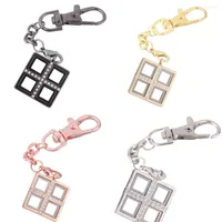 Keychains 10pcs lot Squares Glass Open Key Ring Memory Living Locket Pendant For Handmade Relicario Men Keyring Jewelry Making