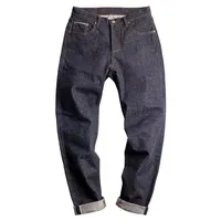 MADEN 15oz jeans jeans ouvido vermelho ourela vintage japon￪s amekaji reta cintura longa cal￧a longa cal￧a de cal￧a de fundo