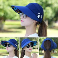 Yaz Şapkaları Kadın Katlanabilir Güneş Şapkası İnci Çiçek Vizörü Suncreen Beach Disket Kapağı Kadın Açık Havalı Beyzbol Kapakları Ayarlanabilir199h