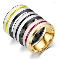 Wedding Rings European And American Hip-hop Titanium Steel Ring Wiredrawing Oil Dripping Two-color Lovers Small Jewelry Wholesale