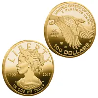 Biliboyss US Coins Liberty pamiątki i prezenty Gold Patled Pomaganiatywna Moneta Statua Wolności Kolekcjonowanie Dekoracje domowe