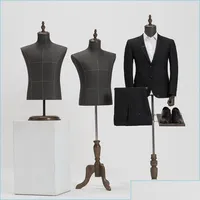 Mannequin 2Style M￤nnlich K￶rper halbe L￤nge Modellanzug Hosen Rack Display Bekleidungsgesch￤ft Wood Dase Einstellbare H￶he ein Kuchen Dh4rj