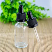Clear Frosted Glass Dropper Bottle 1OZ For Essential Oil 30ML Ejuice Eliquid Dropper Container Bulk Stock301o