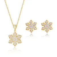Ornamenti transfrontalieri S925 Micro-Inset Silver Inset Zircone Snowflake Necklace Collana femminile Regalo da giorno Diamante Inserto Collarbone Catena