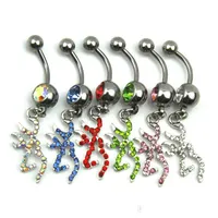 Navel Bell Button Rings D0070 Browning Deer Belly Ring Mix Colors Drop Delivery Jewelry Body Dhgarden Dh6Mn