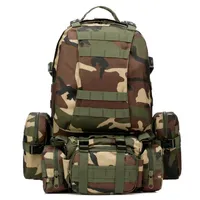 55L Sport extérieur 3D MOLLE 600D Nylon militaire Wearproof Tactical Backpack Camping Randonnée Rucking Rucksack Mountaine d'alpinisme