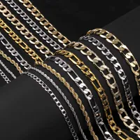 Cm groothandel aangepaste cadena de oro 14k gouden miami cuban link ketting diamant gesneden figaro ketting touwketens ketting voor vrouwen man