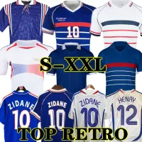 1998 retr￲ francese 2002 Zidane Henry Soccer Maglie 1996 2004 Football 1984 Shirt Trezeguet 1982 Finals 2006 Deschamps 2000 Pires Maillot de Footbal