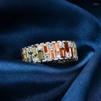 クラスターリング2023 Nova Escada cor cor corresplentente anel ins estilo feminino desingentido nicho high grade 925 pulseira de prata