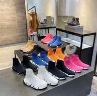 2021 Tasarımcı Çoraplar Boot Ayakkabıları Kadın Ayakkabı Moda Seksi Örme Elastik Sock Boots Erkek Spor Ayakkabı Boyutu 35-45