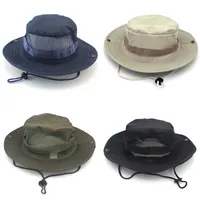 Designer Mesh Tactical Bucket Hat Camouflage Jungle Cap militaire pour adultes pour hommes Cowboy A réglable Boonie Chapeaux Fishing Summer Packable Army Sun Visor