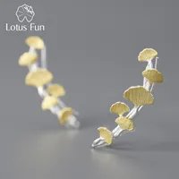 Stud Lotus Fun 18K Gold Delicate Ginkgo Foglie Ginkgo Orecchini a fondo per donne per donne 925 gioielli di qualità di lusso in argento sterling 230223 230223