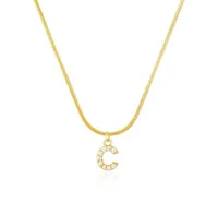Inlagd zirkonh￤nge halsband bokstav initial h￤nge halsband f￶r kvinnor guldkedja s￶t charms collier alfabet halsband smycken v￤nner g￥va ccc