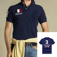 Men's Polos Summer Big Horse Classic National Flag 3 Solid Short Sleeve 100Cotton Polo Shirt Fashion Homme 230223