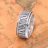 Números romanos numerales anillos de banda anillo de plata antiguo punk vintage accesorios de joyería hechas a mano de Deisnger regalo para hombres mujeres us size 6 7 8 9 10
