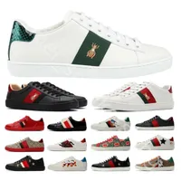 2023 Herrkvinnor Italien Casual Shoes Designer Loafers White Flat Sneakers Green Red Stripe Embroidered Tiger Snake Couples Trainers Chaussures Storlek 35-46