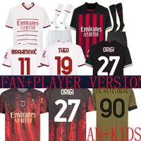 AC 22 23 Champions AC Milans Soccer Jerseys Koche 2022 2023 Tomori Giroud Ibrahimovic Trzeci dom 2022 Tonali 4th Away Special Theo Brahim Kids Football Shirt czwarty