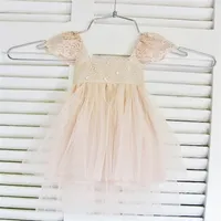 Rue Del Sol Blush Flower Girl Dress French Lace and Silk Tulle Dress for Baby Bird Brush Princess Dress Blush Tutu1671