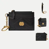 Marmont With box key wallet 627064 Luxury Designer Women&#039;s mens Coin Purses original chain Card Holder 4 card Wallets Holders purse fashionable pouch Genuine Leather
