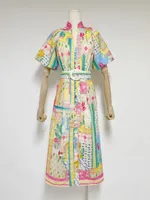 Australie 2023 Nouvelle robe de printemps / été, ceinture de cou de petit support imprimé frais mince