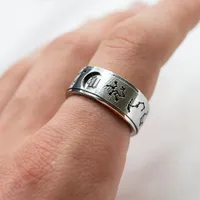 Kluczowe pierścienie 2023 Constellation Titanium Steel Spinner Pierścień dla kobiety mężczyzna estetyka fidget lęk pierścionek emo para biżuterii ślubnej nowy trend