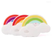 Collares colgantes Gran alimento Silicona BPA Free Featings Cloud Nube Rainbow para Baby Chewing Anti-Sawlow Toy 90 70 mm SL0042