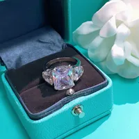 Designer Ring Mode Luxus Diamant Ringe Sterling Silber Frauen Schmuck vielseitige Schmuck Hochzeitsgeschenkliebhaber Jubil￤umsstil gut