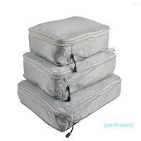 Sacchetti di borsetti per la borsa di stoccaggio comprimibile imposta compressione a tre pezzi 25 organizzatore di bagagli da viaggio cubo pieghevole
