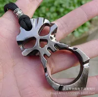 Single Finger Skull Key Chain Self Legal Defense Rose Stabbing Window Survival Fist 5urc