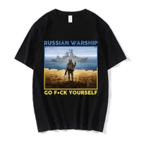 Herren T-Shirts Ukraine Porto Briefmarken Flagge Pride Print T-Shirts Russische Kriegsschiff Go fcK selbst Männer T-Shirt Kurzarm Cotton Cotton Tee Shirt L230224