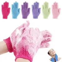 Bad voor scrubbers exfoliërende handschoen reiniging lichaam bubbel massage washuid hydraterende spa vijf vingers douche scrubhandschoenen schuim FY7324 0224