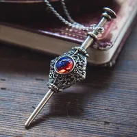 Key Rings 2023 Magic Witch Necklace For Women Vintage Blood Pack Detachable Wizard Wand Pendant Aesthetic Jewelry Couple New Lover Gift
