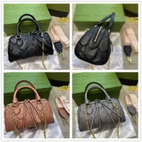 22s Matelasse Embossed Bostons Bags Leather Fashion Crossbody Bag Chain Shoulder Bag Designer Handbag312p