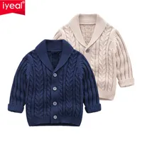 Cardigan IYEAL Boys Cardigan Sweater Fashion Children Coat Casual Spring Baby School Outfits Kids Sweater Infant Clothes Outerwear 0-24M 230224
