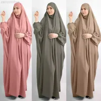Этническая одежда с капюшоном мусульманские женщины Хиджаб одежда молитвенная одежда Джилбаб Абайя Лонг Химар Полная обложка Рамадан Платье Абаяс Исламская одежда Никаб
