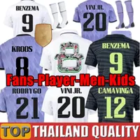 Fãs Jogador Real Madrid camisetas de futebol 21 22 CAMAVINGA BENZEMA ALABA PERIGO 2021 2022 KROOS MODRIC ISCO conjunto de camisa Kit