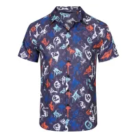 2023 Novo padr￣o Mens Designer Camisa Tropical Floral Impresso Casual Aloha Button Down Hawaiian Beach Short Sleeve Shirt M-3xl