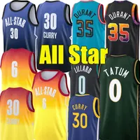 6 All-Star 35 Durant 30 Curry 0 Tatum Basketball Jerseys City Edition Klay 11 Thompson Stephen 2 Irving Damian 0 Lillard Marcus Smart James Wiseman Men Kids Champion