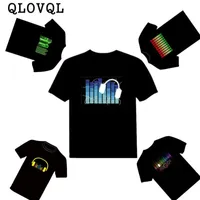 Clothing Sets LED Kids T Shirt for Boys Girls Party Rock Music Sound Activated T Shirt Light Up and Down Luminous Boy s TShirt 230224