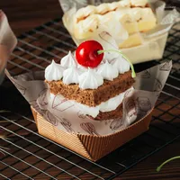 Dinnerware Sets Mousse Cake Pallet Box Square Shape With Warpping Paper Inside Cupcake For Dessert Bread Of Western Style 20PCS