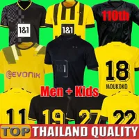 22 23 110th Soccer Jerseys Borussia Haaland Kamara 2022 2023 Black Football Shirt Reus Bellingham Hummels Reyna Brandt Dortmund Men Kids Kit Maillot de Foot 2xl