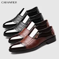 Dress Shoes CARANFIER 2 Pair Italian Black Formal Men Loafers Wedding Patent Leather Oxford for Mens 230224