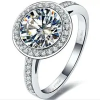 Nouveau amende entier - US Sona Diamond Ring 3 KT Mod￨les en argent sterling en or PT950 Platinum Mark Moisanite210i