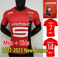 2022 2023 STADE Rennais Soccer Jerseys Versi￳n del jugador Rennes Terrier Bourigeaud Toko Ekambi Kalimuerdo Gouiri Maillots de Foot 22 23 Doku Fo
