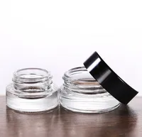 Fashion Clear Frosted Glass Jars Cosmetic Jar with inner PP Liner for hand face cream Lip Balm lotion 3g 5g 7g